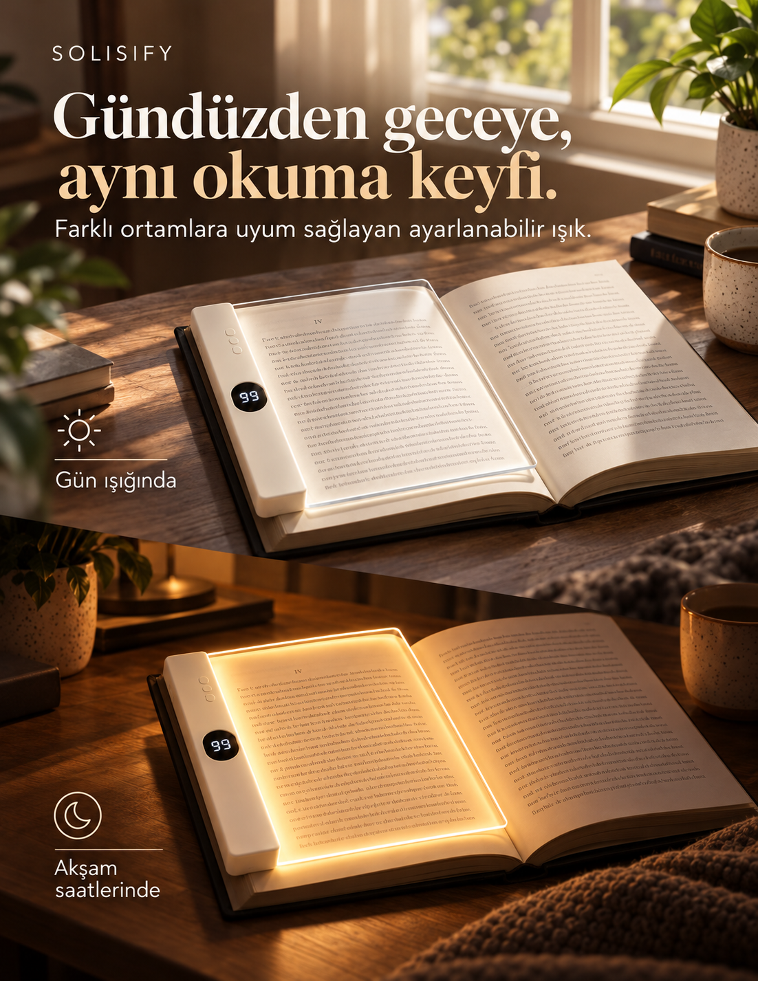 Solisify Pratik Gece Kitap Okuma Yardımcısı